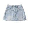 Washed Whisker Denim Mini Skort