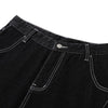Raw Denim Deconstructed Wide Leg Denim Shorts