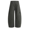 Minimal Washed Solid Wide Leg Barrel Pants