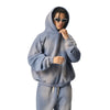 Oversized Spray-Bleach Distressed Fleece Hoodie