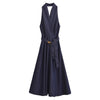 Halter Neck Denim Belted Dress