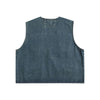 Relaxed Cropped Denim Tactical Vest