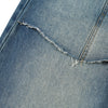Vintage Wash Faux Layered Baggy Curved Leg Denim Jeans