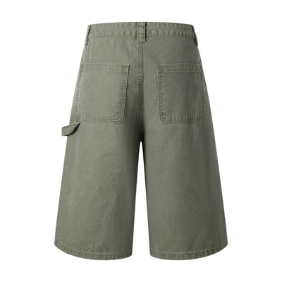 Vintage Washed Distressed Utility Bermuda Shorts