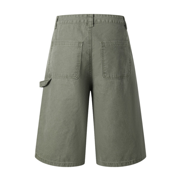 Vintage Washed Distressed Utility Bermuda Shorts