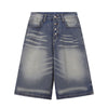 Vintage Frost Wash Button Fly Denim Shorts