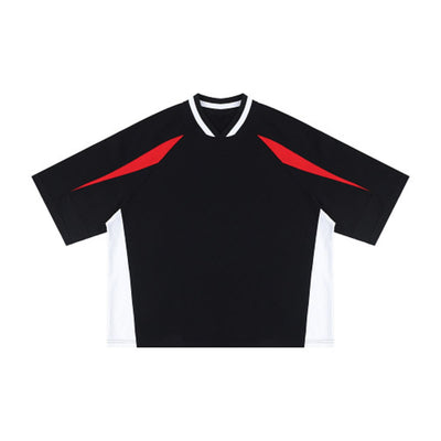 Colorblock V Neck Cotton Tee 250G