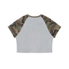 Raglan Camo Spice Girl Cropped Tee