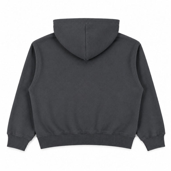 Boxy Cropped 340G Thermal Fleece Zip Hoodie