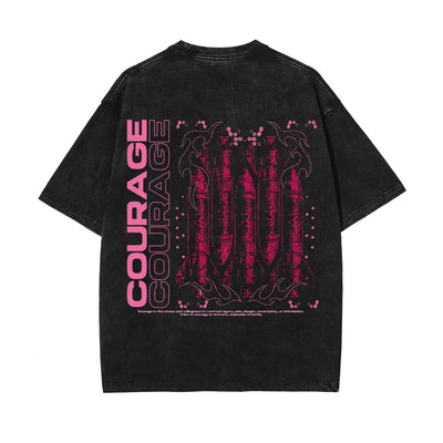 Courage Streetwear Stone Wash Graphic Tee-INNBLAC