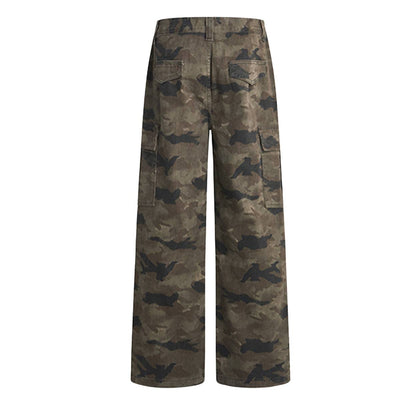 Vintage Camo Heavy Wash Relaxed Cargo Pants
