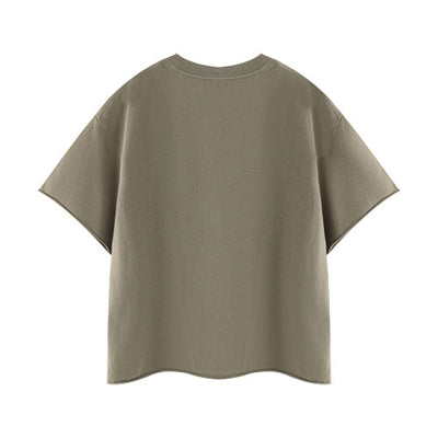 Snowflake Washed Raw Edge Boxy Cropped Tee