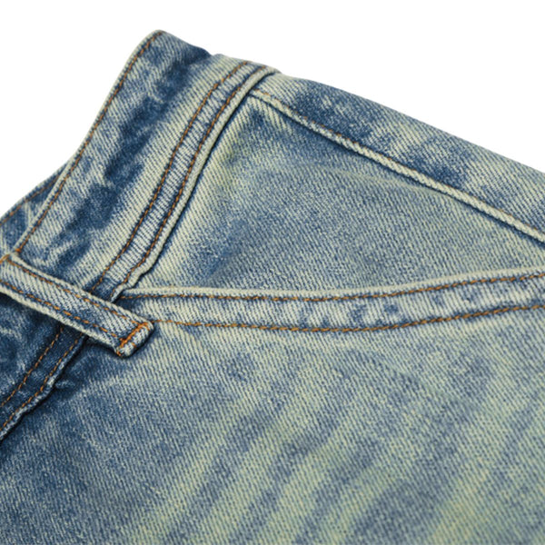 Men's Heavy-Washed Punk Loose Wide-Leg Straight Jeans