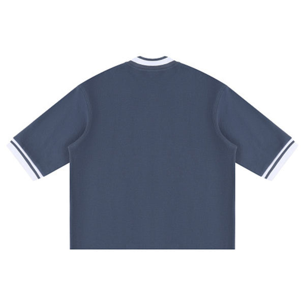 Heavyweight V Neck Button Cardigan Tee 320G