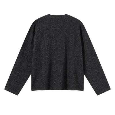 Vintage Snake Texture Waffle Long-Sleeve T-Shirt