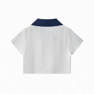 Contrast Panel Y2K Athletic Crop Tee