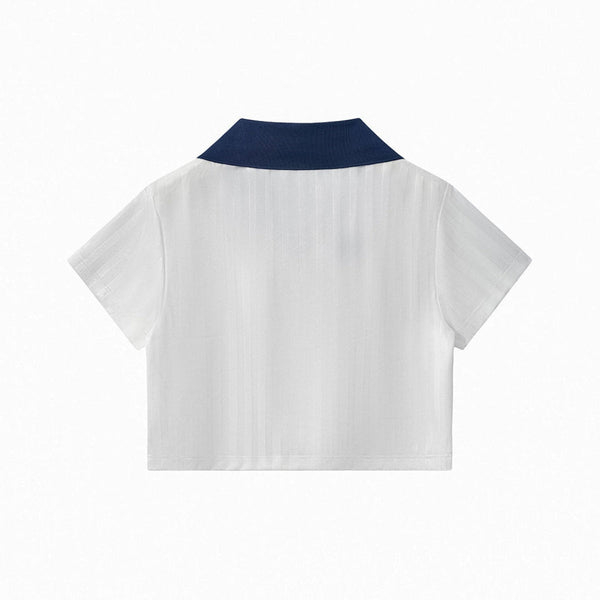 Contrast Panel Y2K Athletic Crop Tee
