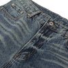 Washed Distressed Wide Leg Straight Denim Jeans