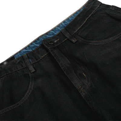 Men's Distressed Washed Denim Curved Pants Loose Wide Leg Street