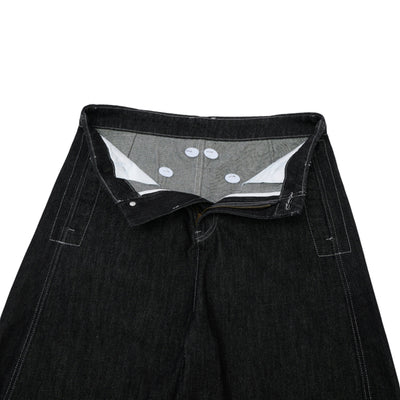High-Waist A-Line Denim Cropped Shorts