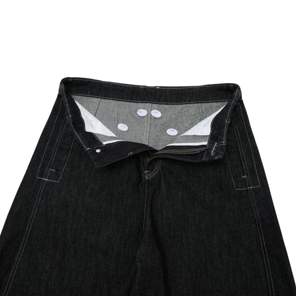 High-Waist A-Line Denim Cropped Shorts