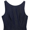 Low-Cut Back Ruffle Mini Denim Dress