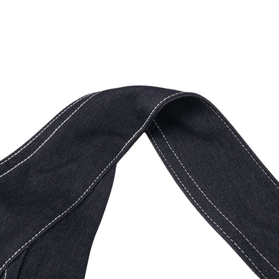 Denim Halterneck Corset Maxi Dress