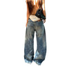 Vintage Graphic Print Relaxed Straight Leg Denim Jeans