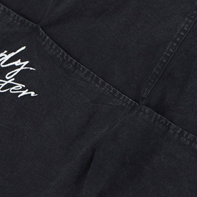 Solid Embroidered Relaxed Straight Leg Jeans