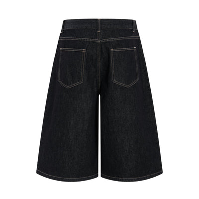 Vintage Loose Straight-Leg Denim Bermuda Shorts