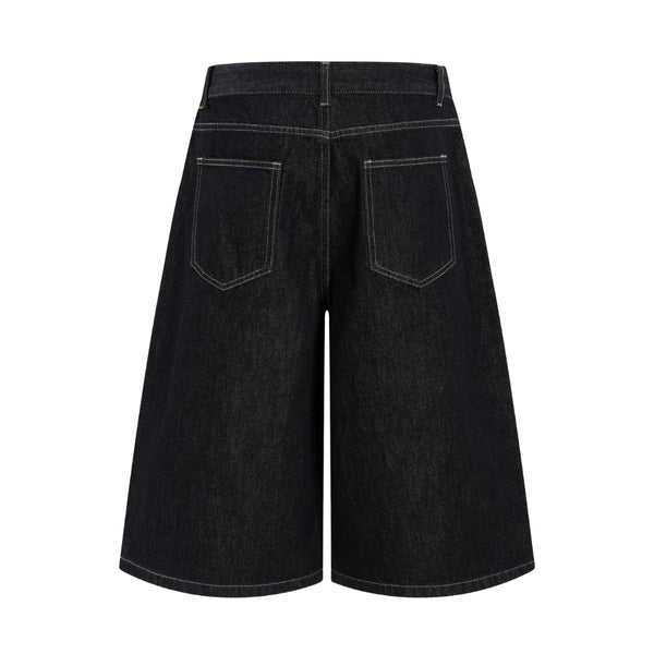 Vintage Loose Straight-Leg Denim Bermuda Shorts