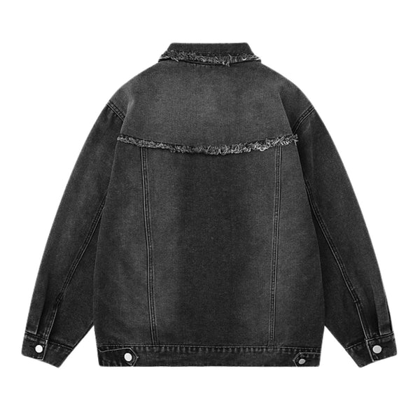 Vintage Frayed Designer Denim Jacket