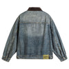 Washed Embroidered Design Spring & Autumn Pocket Denim Jacket