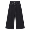 Button Fly Relaxed Straight Leg Raw Denim Jeans