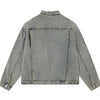 Retro Washed Distressed Stand Collar Hip-hop Short Denim Men's Jacket