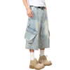 Baggy Cargo Denim Cropped Pants