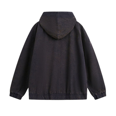Unisex Retro Washed Layered Denim Jacket
