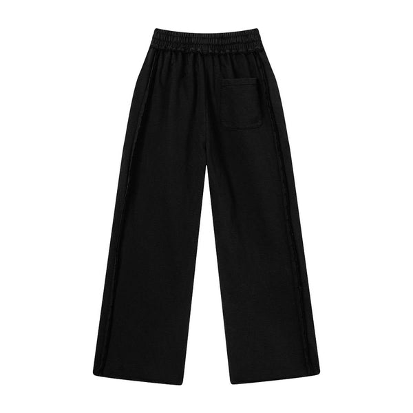 Relaxed Raw Hem Puddle Pants