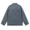 Heavy Washed Distressed Retro Simple Casual Denim Jacket