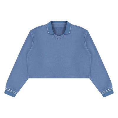 410G Heavyweight Cotton Cropped Sweatshirt | Coverstitch Detail Street Pullover