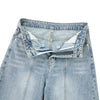 Draped Wide-Leg Relaxed Baggy Jeans