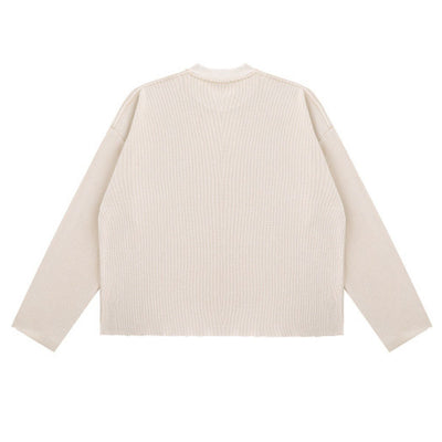 Heavyweight Washed Waffle Cotton Long Sleeve Tee 340G