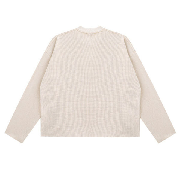 Heavyweight Washed Waffle Cotton Long Sleeve Tee 340G