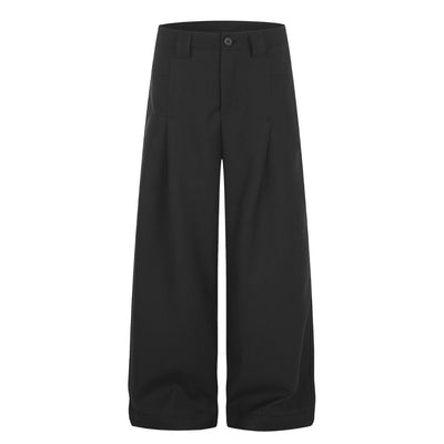 Quiet Luxury Pleated Straight-Leg Trousers