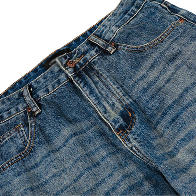 Men's Mid-Rise Straight-Leg Washed Denim Pants – Vintage Casual
