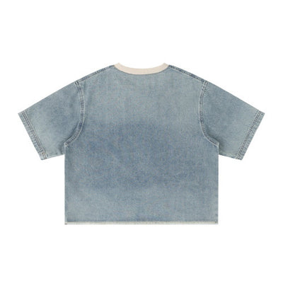 Washed Cotton Oversized Crew Neck Tee