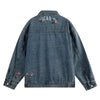 Casual Vintage Washed Floral Embroidered Hip-hop Denim Jacket