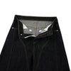 Raw Yellow-Stitch Wide-Leg Curved Baggy Denim Pants