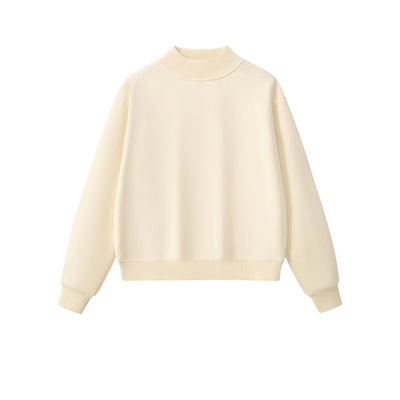 Women's Mockneck Solid Fleece Sweatshirt