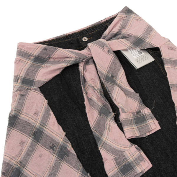 Minimalist Striped Check Relaxed Fit Casual Pants